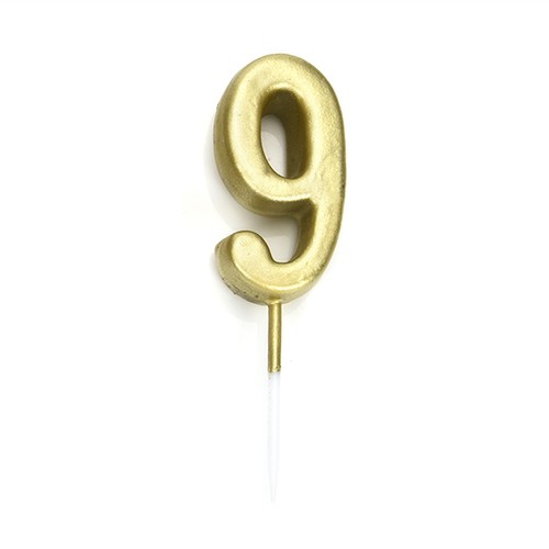 Number 0-9 Happy Birthday Cake Candles Gold Topper Decoration Party Supplies