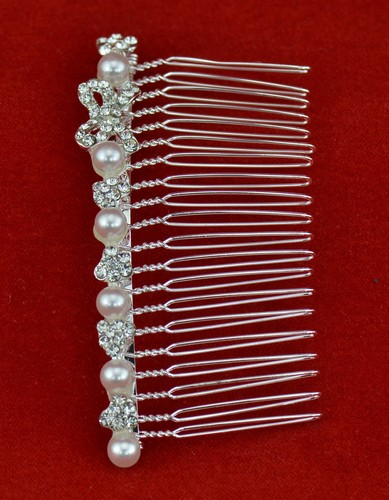 Peigne pour mariage nuptiale demoiselle d/'honneur Prom Diamante Strass Couleur Argent Nouveau