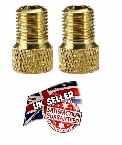 2 x BRASS ADAPTOR PRESTA TO SCHRADER Vélo Valve Converter Pompe Connecteur