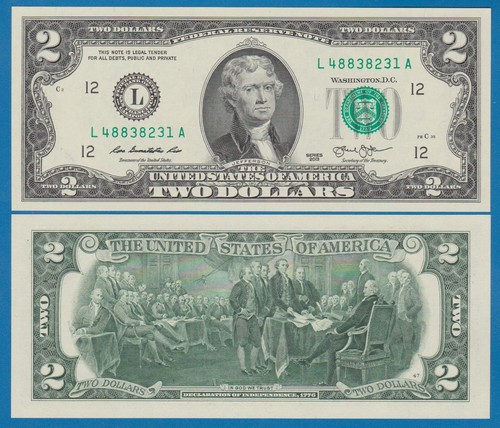 United States 2 Dollar 2013 UNC P New /"L/" California San Francisco U.S Combine