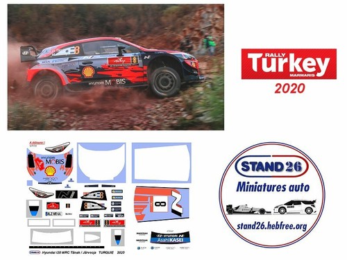 Järveoja rallye de Turquie 2020 1//43e Decals Hyundai i20 WRC Tänak