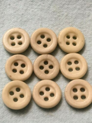 9 Antique vintage lot white china ceramic underware sew threw buttons 2 hole