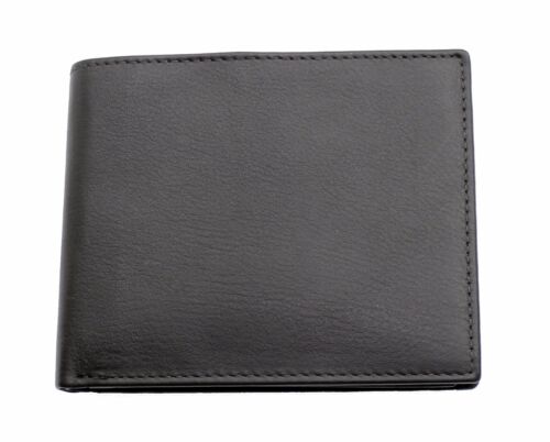 ID Pocket Gift Boxed RGX05 Black Mens Genuine Leather Wallet Purse With 6 Cards