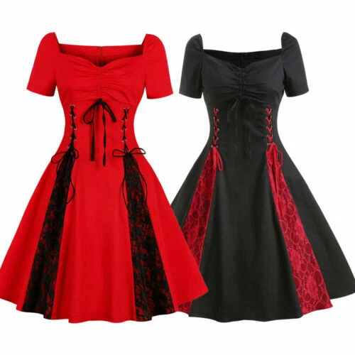 Red 1950s Vintage Dresses for Women