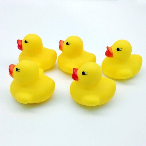 20//40//60pcs Baby Kids Children Bath Toy Rubber Squeaky Duck Ducky Yellow Toys
