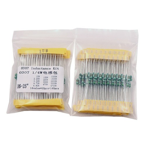 Free Shipping 0307 1uH to 470uH Inductor 14valuesX10pcs=140pcs,,color ring
