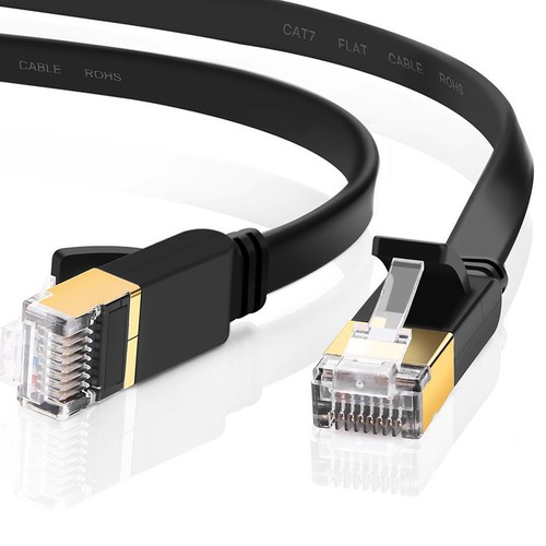 CAT7 RJ45 10Gbps Ethernet Network Cable Flat Shielded 6ft//10ft//25ft//50ft//100ft