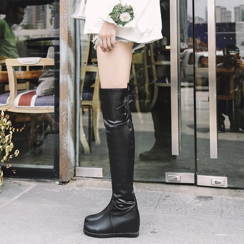 Details about / Fashion Women Round Toe Pull on Hidden Wedge Heels Over The Knee Boots Shoes sz