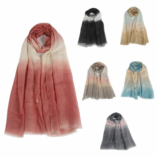 Womens multi 2 tone ombre shiny thread neck wrap up head scarf