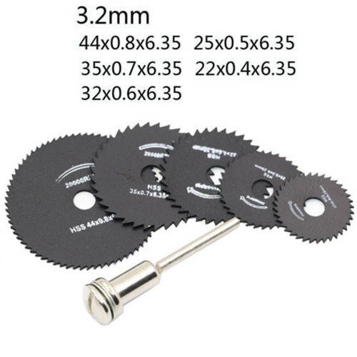 6 x Sägeblatt HSS Kreissägeblatt Säge Set /& Dorn für Kunststoff Weichmetall Holz