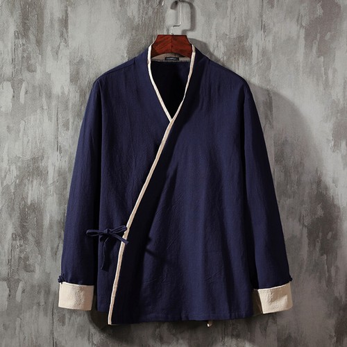100/%Cotton Men Japanese Kimono Coat Loose Vintage Jacket Cardigan Outwear Tops