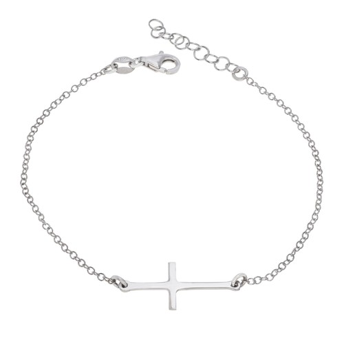 Plata esterlina 925 Oro Amarillo Oro Rosa Cruz Crucifijo Pulsera Extensible Nuevo