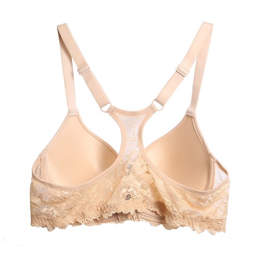 Women Front Fastening Close Bra Lace Padded Racerback Lingerie 30-44 A B C D E
