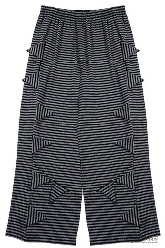 schwarz grau New Jersey Lagenlook ZACKEN HOSE Gr 44 46 48 50 52 54 56