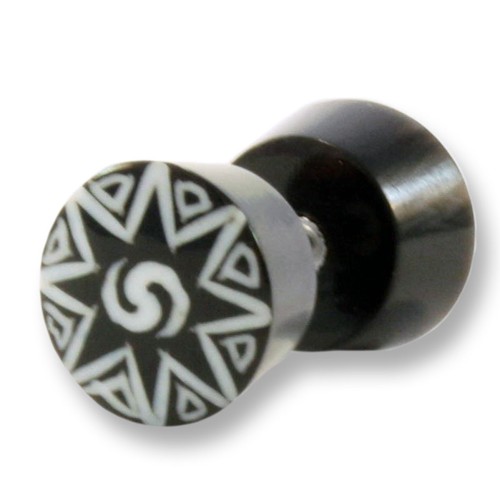 Par aretes Fake cuerno Bone túnel Plug piercing f101