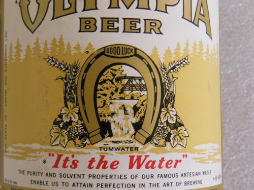 Old 1930s OLYMPIA BEER BOTTLE Pale Export Type /'It/'s the Water/' Tumwater WA