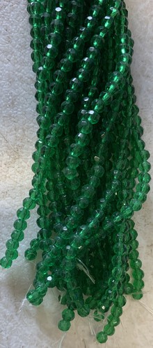 3mm Drk Green As Pictured Faceted Beads Exacly As Pictured 20 Strands 1000 Beads