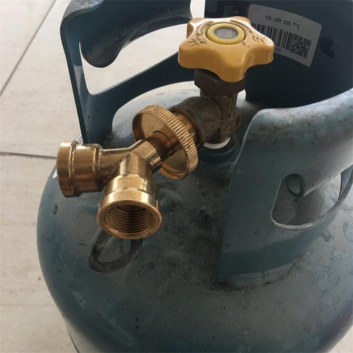 Cylinder Bottle Solid Brass T Adapter Connector Propane Y Splitter Adater