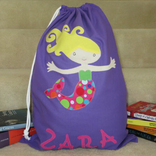 PERSONALISED LIBRARY BAG //TOY BAG MERMAID