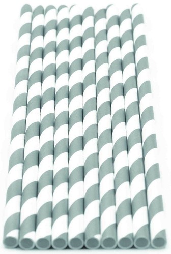 FDA-approved, No... Details about / Pack of 150 Gray Swirls Biodegradable Paper Drinking Straws
