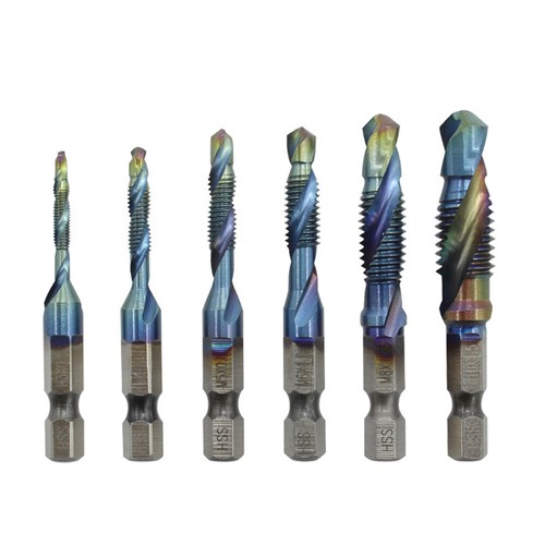 6PCS Metel Wood Hole Saw Drill Bit Set High-Speed Steel Hexagonal Handle Screw