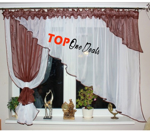 Voile Filet Rideaux Prêts design moderne salon salle à manger chambre à coucher NEUF