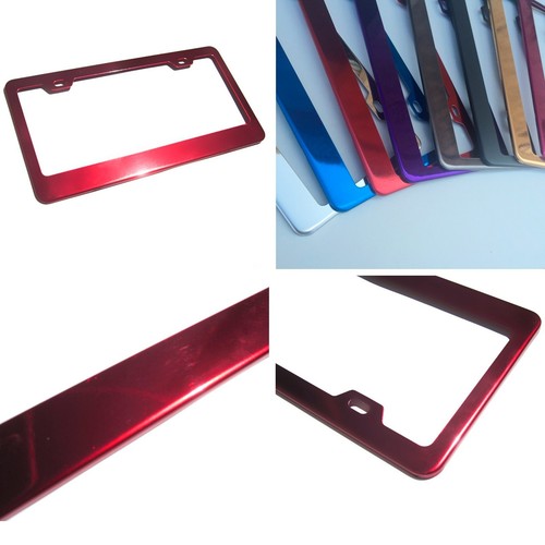 Powder Coated Red Chrome Stainless Steel License Plate Frame Bracket Holder New