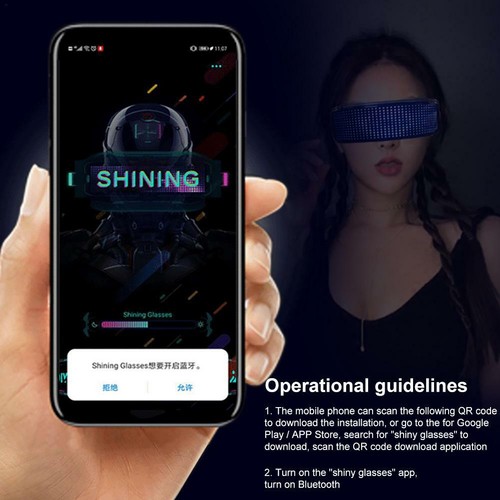 Glasses LED Smart Bluetooth Connect Glasses Full Color LED Display APP with