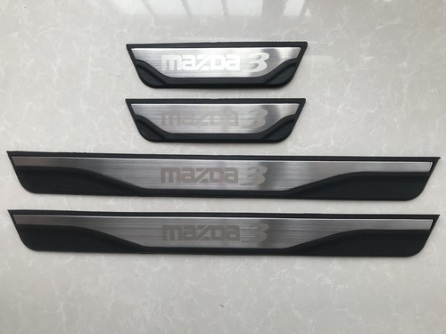 4pcs Car Door Sill Scuff Plate Guards Protector Cover Trim For Mazda 3 2014-2016