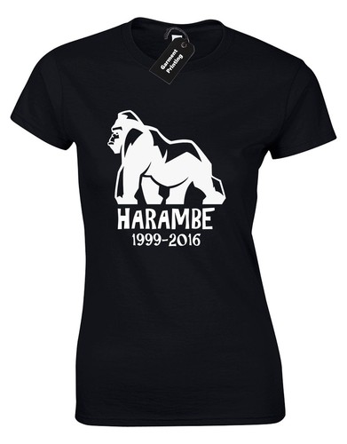 HARAMBE SILHOUETTE LADIES T SHIRT DICKS OUT RIP CINCINATTI ZOO GORILLA FUNNY