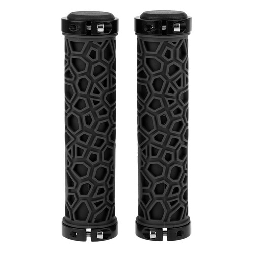 Bike MTB Grips Lock-on Fixed Gear Bicycle Fitting with Bar End plugs Black