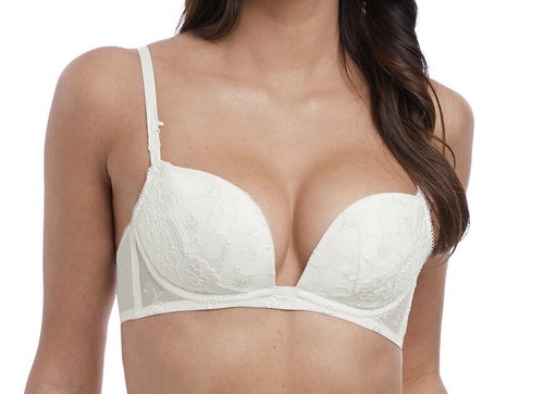Wacoal Opulence Bra Ivory Underwired Padded Plunge Multiway Wedding 133003