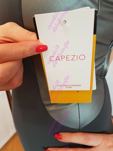 Neu Capezio Ballett Trikot Leotard Gym Ballettanzug Body metallic grau L 40