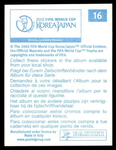 Panini Copa del Mundo Corea//Japón 2002 Ibaraki-Kashima Soccer Stadium no 16
