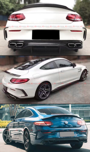 FOR 17-19 MERCEDES BENZ W205 2DR COUPE CARBON FIBER PSM STYLE TRUNK SPOILER WING