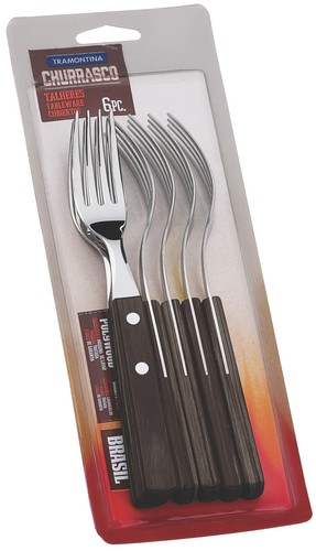 Barbecue Table de cuisine Fourchette manche bois TRAMONTINA Steak Pizza Forks Set de 6 pcs