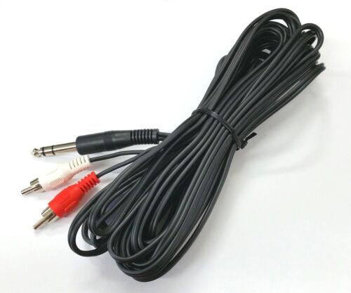 25ft TRS Adapter Cable NEW 25/' 1//4/" Stereo Plug to Dual RCA Plugs Audio Cable