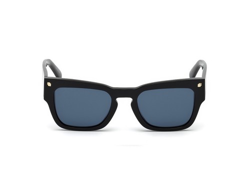 Sonnenbrille Dsquared2 Dq0299 Schwarz Glänzend Blau Mann Frau 01v