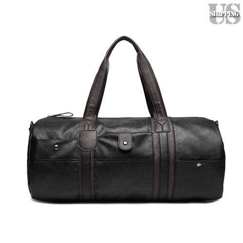 Men Leather Vintage Travel Gym Bag Weekend Overnight Bag Duffle Shoulder Handbag