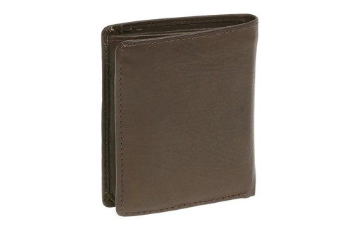 Mini Geldbörse im Hochformat LEAS Echt-Leder Portemonnaie braun