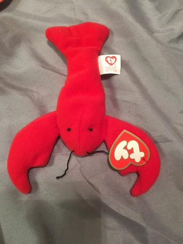 Ty TEENIE 3” Beanie Babies 1993 Pinchers Lobster Red Tag Creased