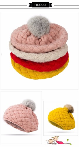 New Baby Winter Hat Knit Crochet Baby Beret Girl Cap For Children Cotton Warm