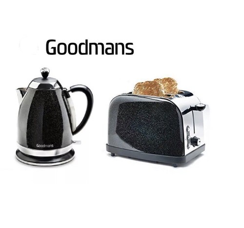 Set Goodmans Black Diamond Sparkle 1.8 L 3 kW Bouilloire /& Matching Grille-Pain 2 Fentes