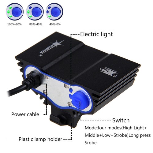12000Lm 3x XM-T6 SolarStorm LED Front Bicycle Lamp Bike Light Headlight HeadLamp