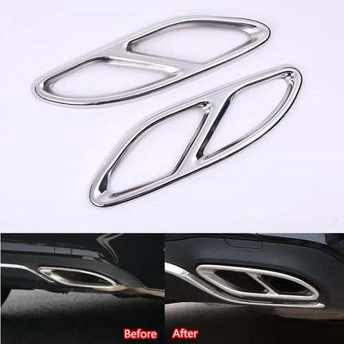 échappement 2 x échappement Couverture Pour MERCEDES A w176 en acier inoxydable transformation