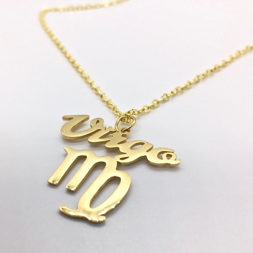 Signo del zodíaco collar virgen remolque Virgo signos del zodíaco Gold Mode 52cm