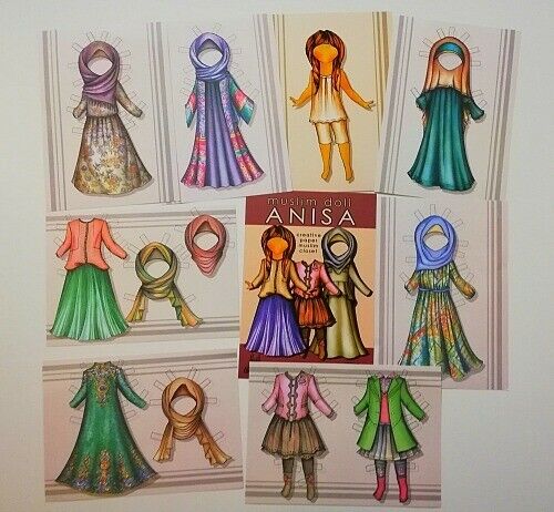 Paper Outfits Fulla Doll Crafts DIY Cardboard Muslim Doll 14 Different Outfits