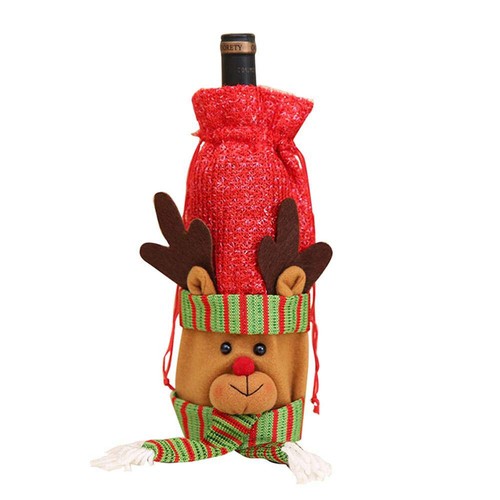 Christmas Wine Bottle Cover Champagne Bottle Bag Christmas Ornaments