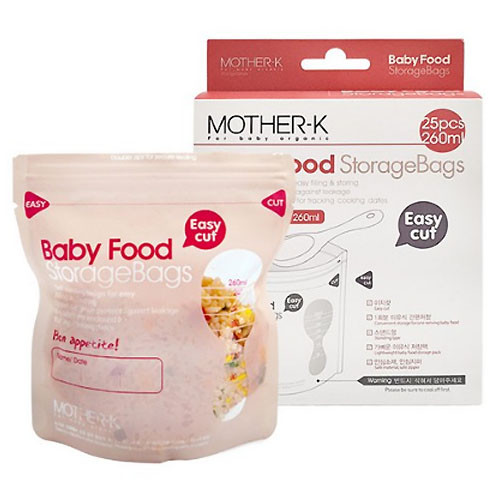 with Tracking Safe Hygienic Care 260ml 25pcs Mother.K Baby Food Storage Bags