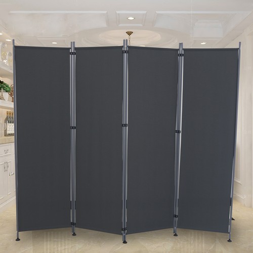 215cm Trennwand Raumteiler Paravent Spanische Wand Anthrazit Büro Sichtschutz DE